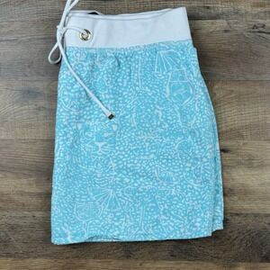 Lilly Pulitzer Medium‎ Hayden Beach Mini Skirt Blue Linen Fruit Pattern.